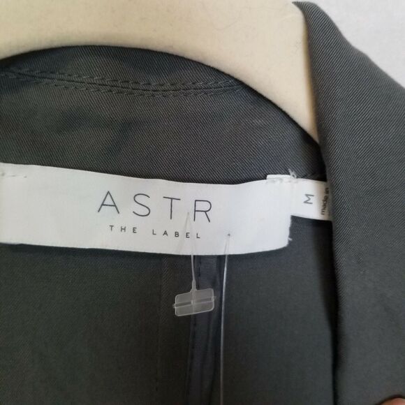 ASTR The Label Womens Tie Front Duster Trench Coat Sz M Relaxed Minimalist Olive - Picture 6 of 9